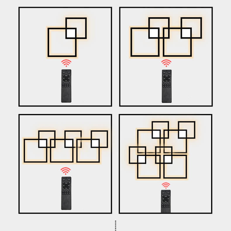 Minimalistische quadratische LED-Wandleuchte aus Eisen 