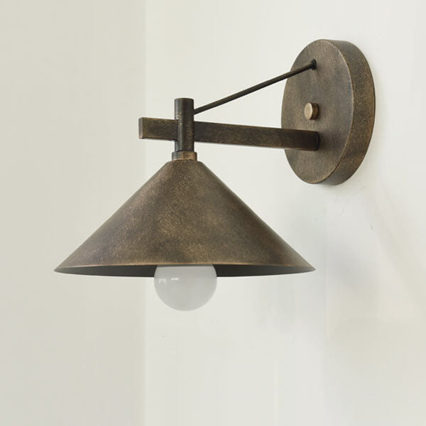 Retro Outdoor Iron Tapered Waterproof 1-Light Wall Sconce Lamp