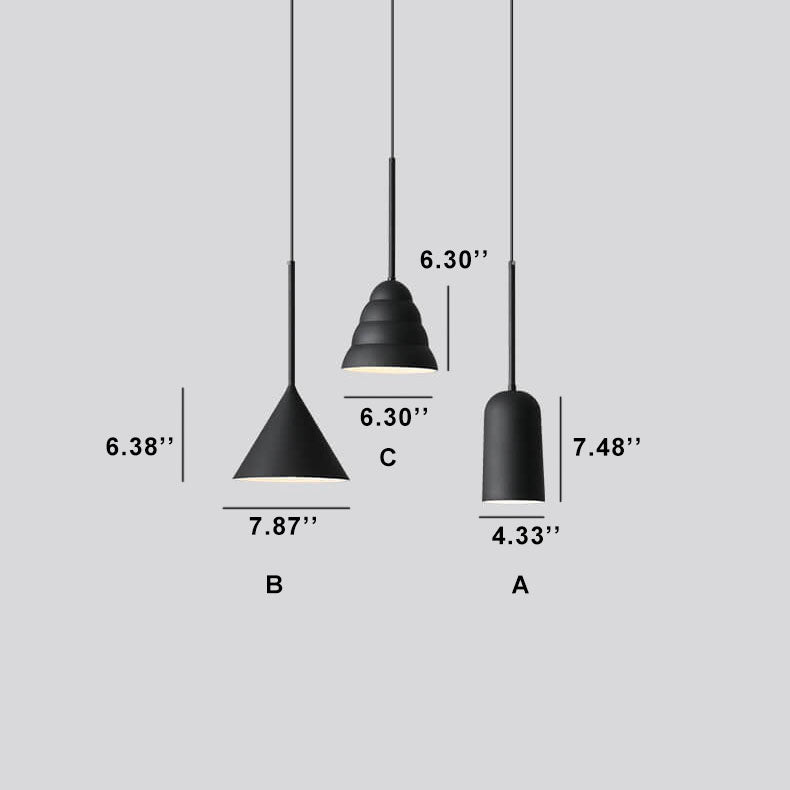 Moderne minimalistische 1-flammige Pendelleuchte aus geometrischem Metall in Macaron-Optik 