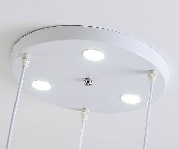 Zeitgenössische nordische Inselleuchte mit kugelförmigem Schirm aus Farbverlaufsglas und Metall, 1/3-flammig, für das Wohnzimmer 