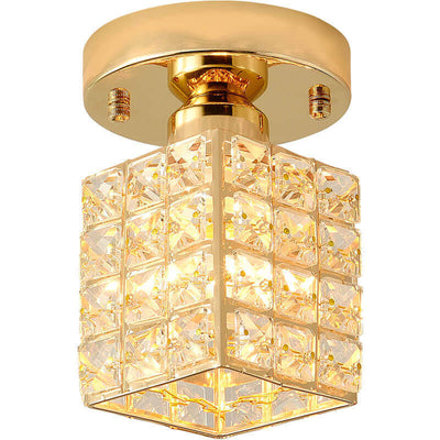 Modern Creative Crystal 1-Light Semi-Flush Mount Ceiling Light