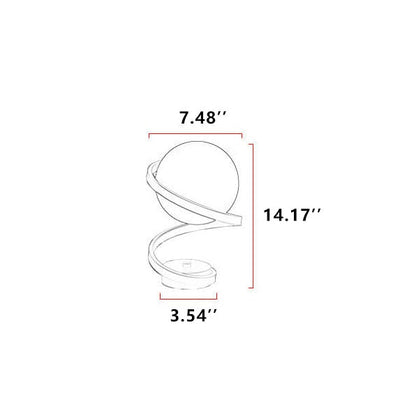 Modern Milky White Glass Spiral 1-Light LED Table Lamp