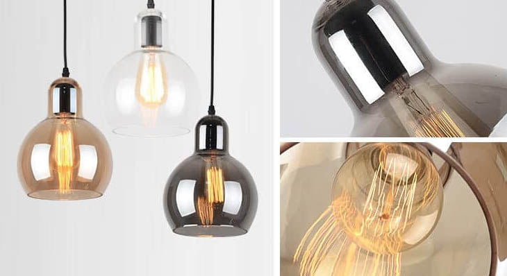 Vintage Clear Gourd Glass 1-Light Pendant Light