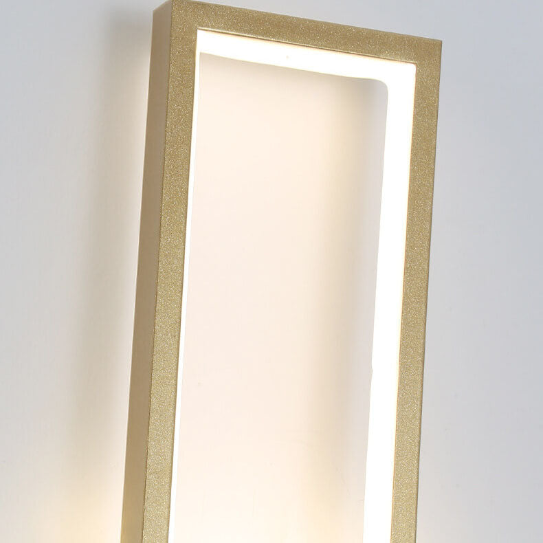 Modern Minimalist Gold Rectangular 1-Light LED Wall Sconce Lamp