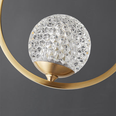 Modern Creative Water Drop Crystal Brass 1-Light Pendant Light