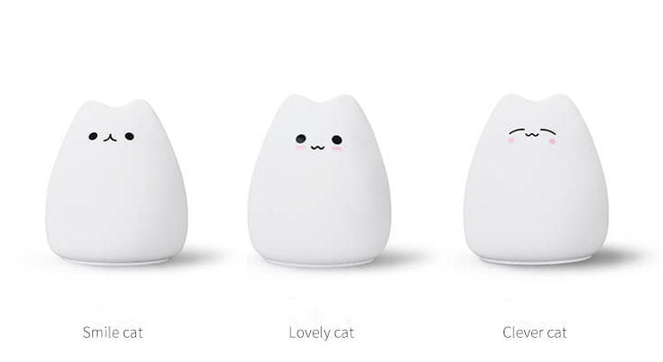 Lampe de Table LED en Silicone USB Veilleuse Chat 