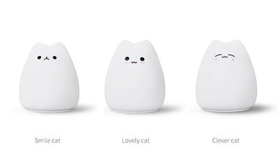 Cat Night Light USB Silicone LED Cat Table Lamp