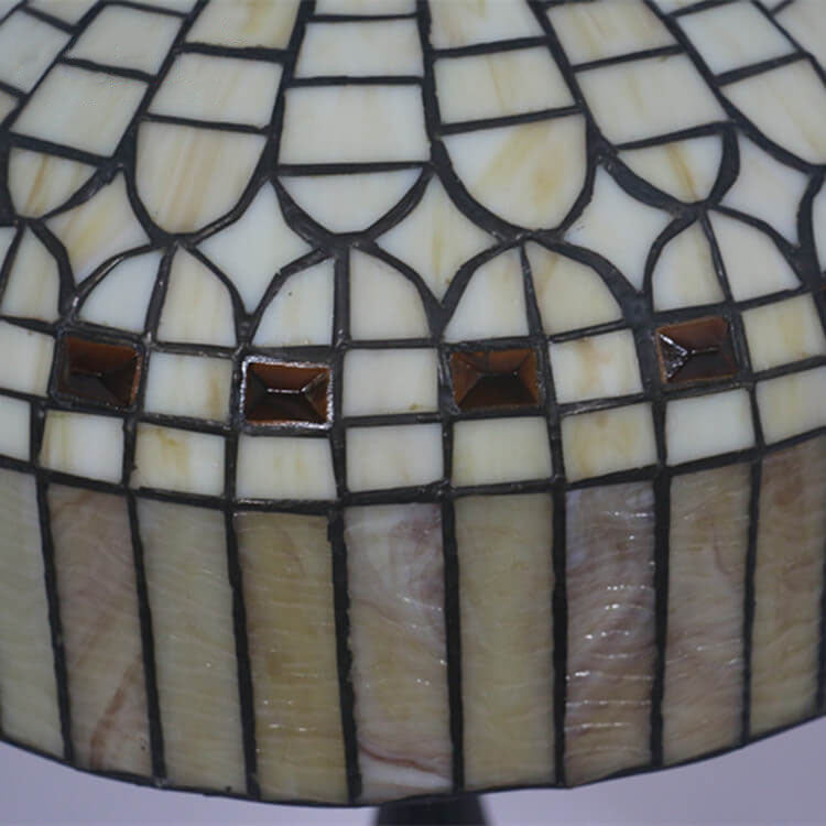 Lámpara de Mesa de 1 Luz de Vidrio Barroco Amarillo Tiffany Europeo 