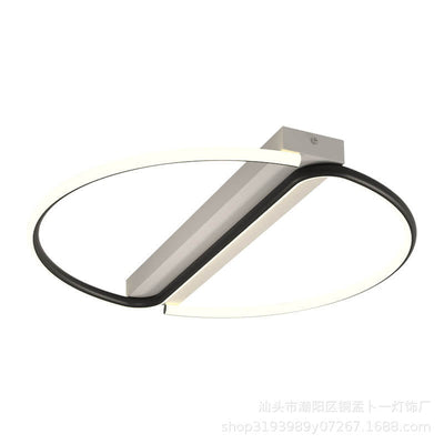 Minimalist Black and White Round LED Flush Mount Ceiling Light