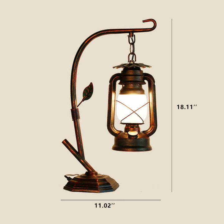 Lampe de table à 1 lumière, lampe au kérosène antique vintage 