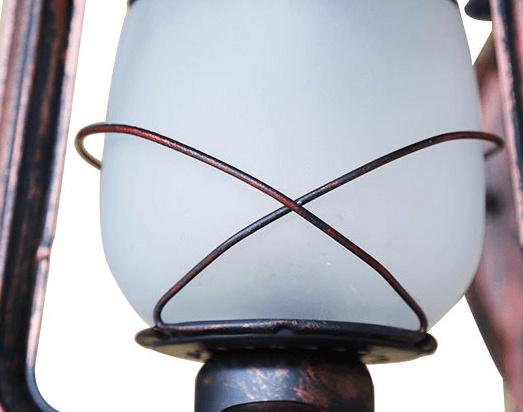 Lámpara de queroseno de estilo vintage antigua Lámpara de aplique de pared de 1 luz de hierro 