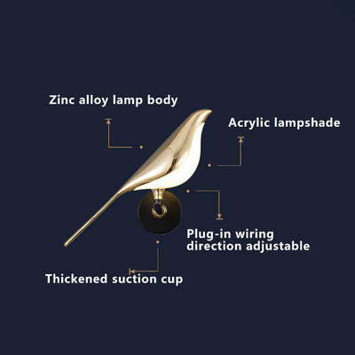 Modern Creative Bird 1/2 Light LED Rotatable Wall Sconce Lamp