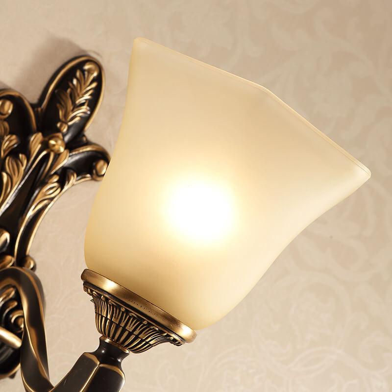 Rustic Idyllic Glass Shade 1/2 Light Wall Sconce Lamp