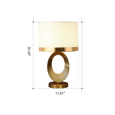 Modern Luxury Fabric Ring Base 1-Light Table Lamp