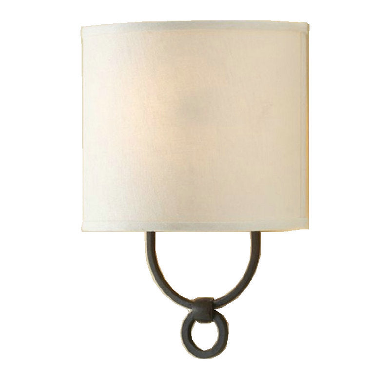 Retro Industrial Fabric Iron Ring 1-Light Wall Sconce Lamp