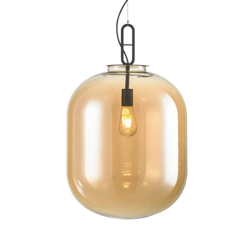 Modern Winter Melon Glass 1-Light Pendant Light