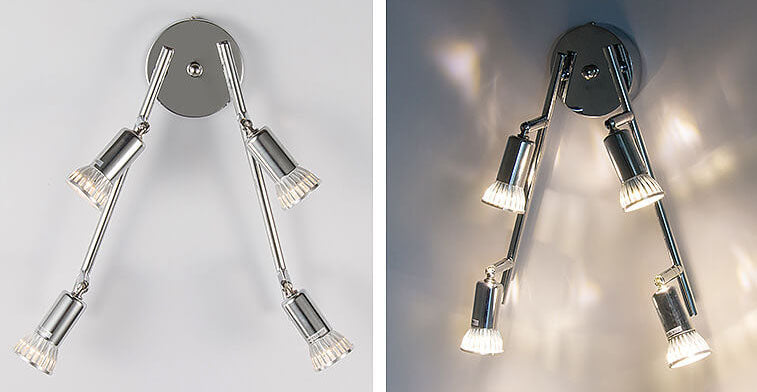 Plafonnier encastré à projecteurs réglables à 4 lumières en fer simple 