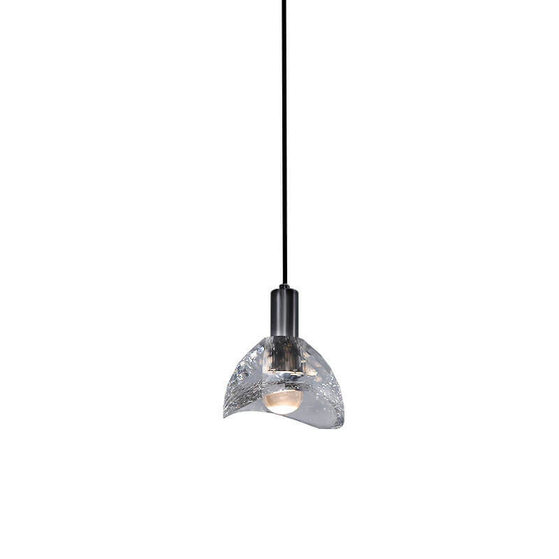 Lampe suspendue LED en cuivre et cristal à dôme créatif et moderne 