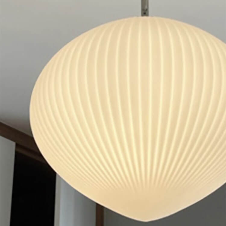Modern Milk White Glass Oval 1-Light Pendant Light
