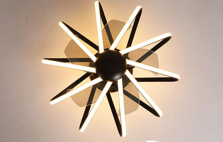 Nordic Cage Shape LED Semi-Flush Mount Ceiling Fan Light