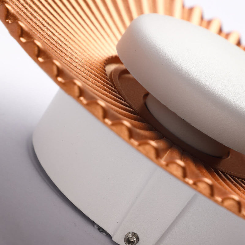 Modern Round Shell Textures Aluminum 1-Light LED Wall Sconce Lamp