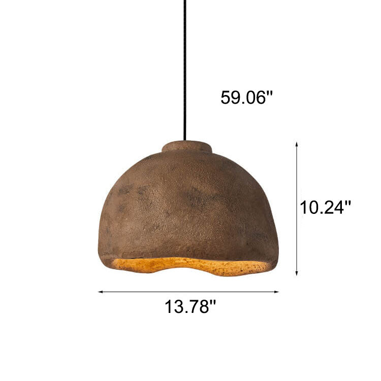 Lampe suspendue rétro à 1 lumière en forme de dôme en polystyrène faite à la main 