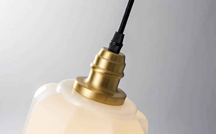 Lámpara colgante de 1 luz de vidrio blanco vintage nórdico 