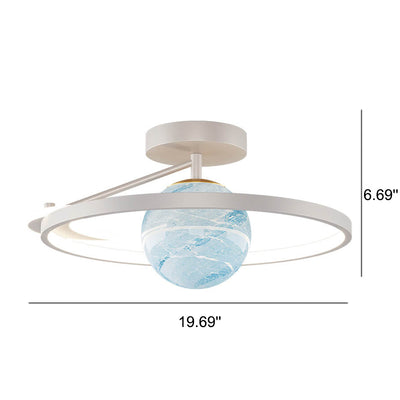 Moderne Space Planet Globe LED-Deckenleuchte mit halbbündiger Montage 