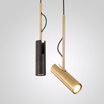 Modern Minimalist Gold 1-Light LED Spotlight Pendant Light