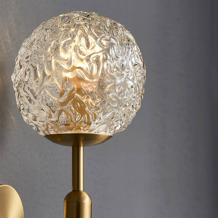 Lámpara de Aplique de Pared de 1 Luz con Globo de Cristal de Copo de Nieve Moderno 