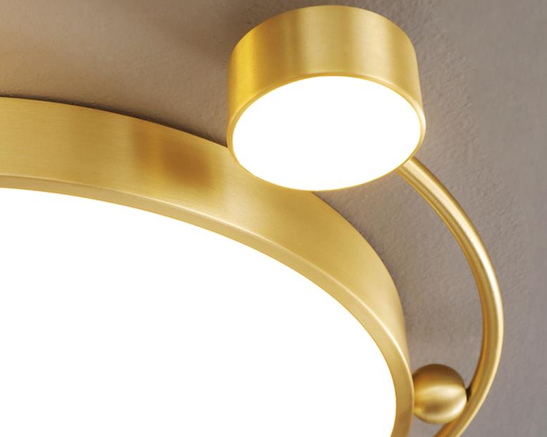 Nordic Creative Crown Brass LED Flush Mount Ceiling Light