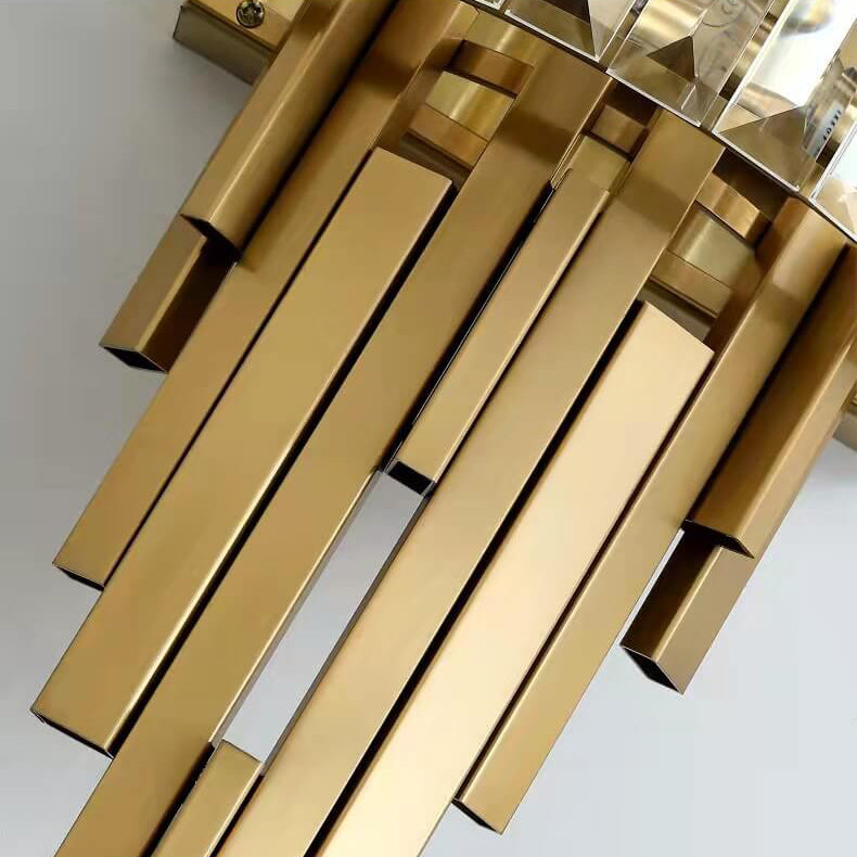 Modern Luxury Crystal Columnar 2-Light Wall Sconce Lamp