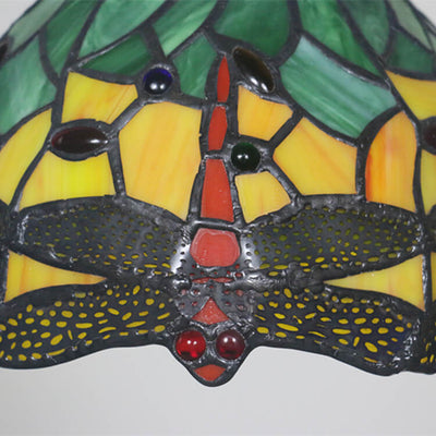 Europäische Tiffany Libelle Buntglas 1-flammige Pendelleuchte 