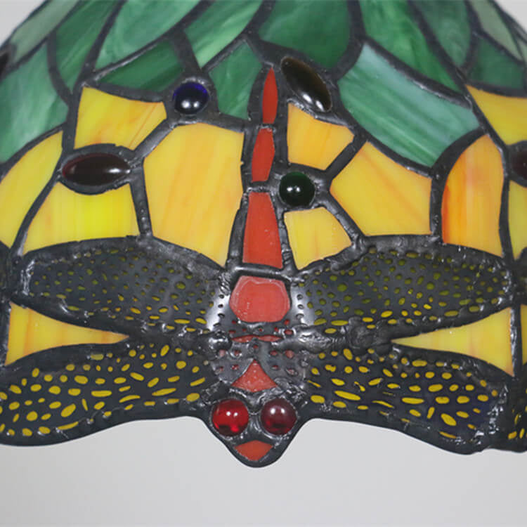 European Tiffany Dragonfly Stained Glass 1-Light Pendant Light