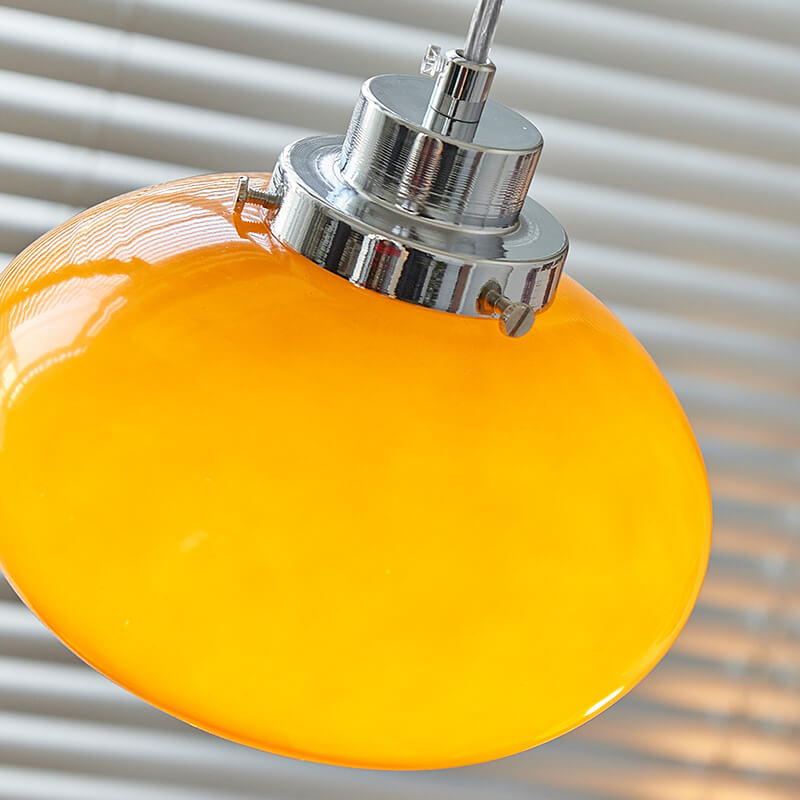 Cúpula de Vidrio Amarillo Nórdico Lámpara Colgante de 1 Luz 