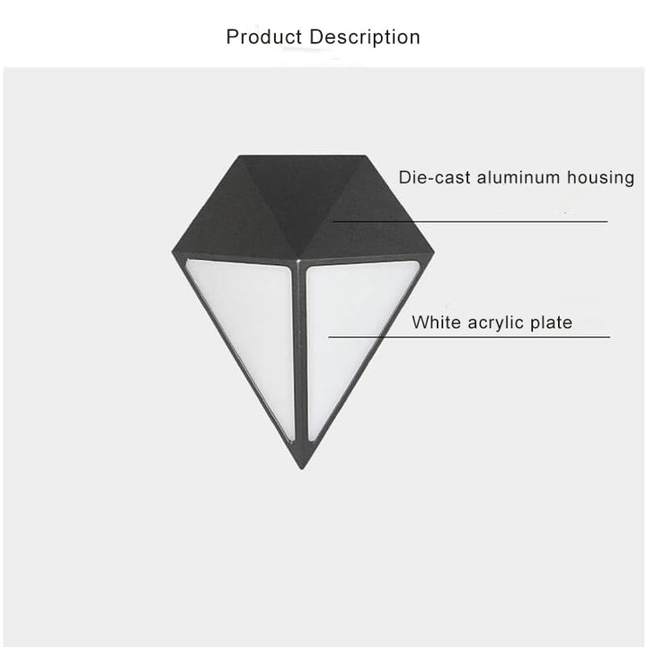 Lámpara de Aplique de Pared LED Impermeable para Exteriores con Forma de Diamante Industrial 