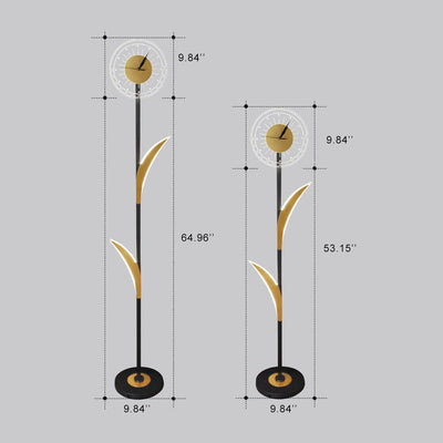 Modern Creative LED Art Standing Floor Lamp with Clock