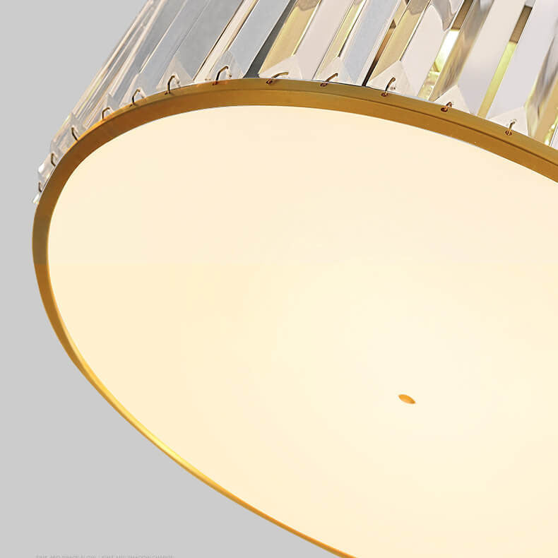 Modern Brass Crystal Round 3/4 Light Flush Mount Ceiling Light