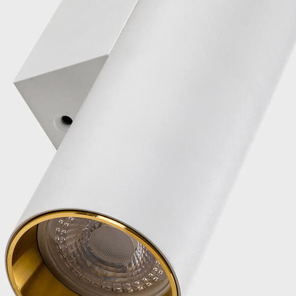 Modern Minimalist Round Aluminum Cylindrical 2-Light Wall Sconce Lamp For Bedroom