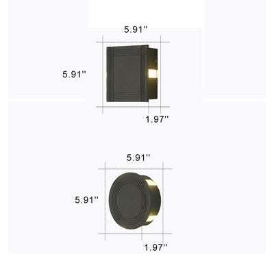 Modern Square/Round Cross Light Outdoor Waterproof LED Wall Sconce Lamp