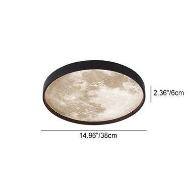 Nordic Creative Moon Round LED Flush Mount Ceiling Light