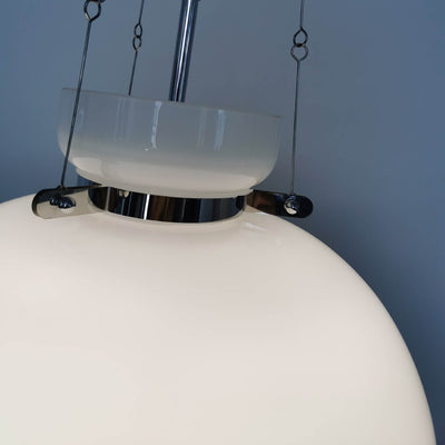 Vintage Milky White Glass Dome 1-Light Pendant Light