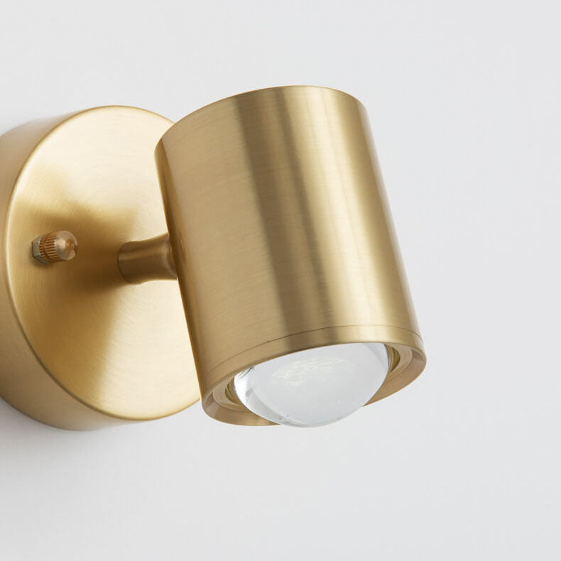 Modern Luxury Copper Cylindrical Mini LED Wall Sconce Lamp