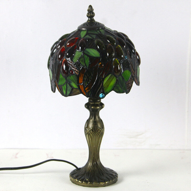 Tiffany Stained Glass Fruit Dome 1-Light Table Lamp