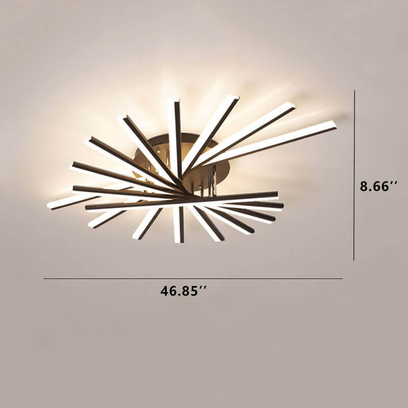 Nordic Creative Line 1-Light LED Semi-Flush Mount Ceiling Light