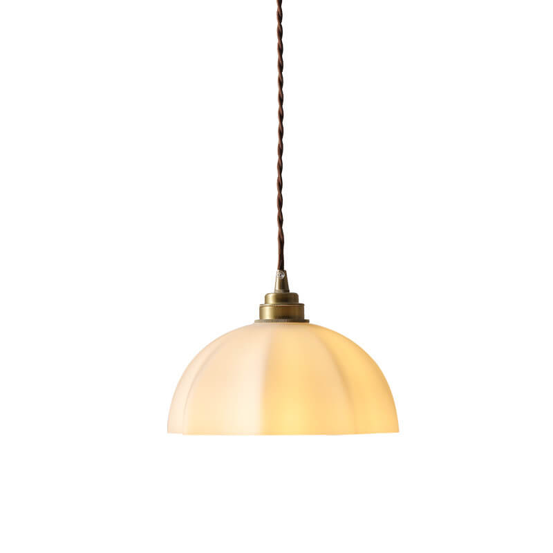 Minimalist Japanese Glass Dome 1-Light Pendant Light