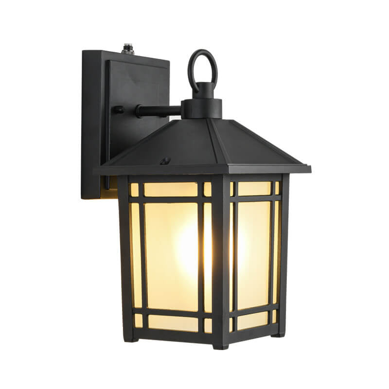 Simple Square Lantern Outdoor Waterproof 1-Light Wall Sconce Lamp