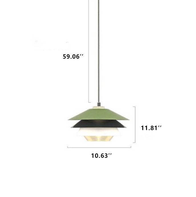 Nordic Colorful Layered Metallic 1-Light LED Pendant Light