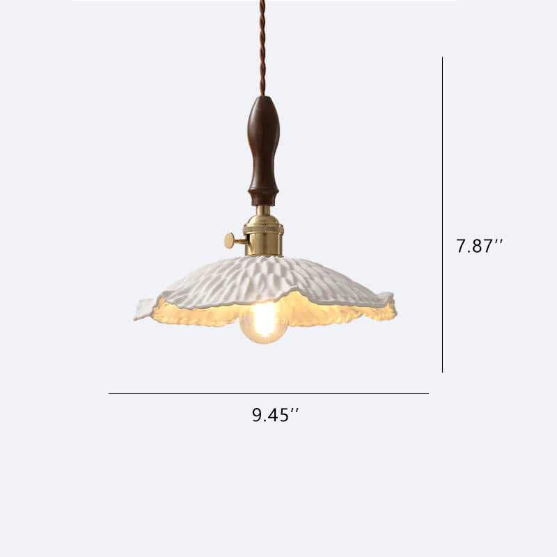 Lámpara colgante vintage de cerámica Petal de 1 luz 