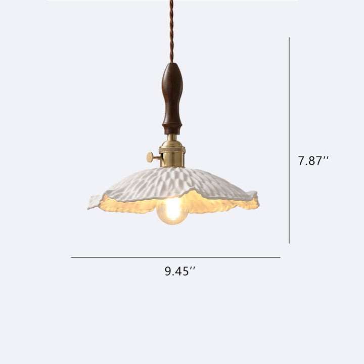 Lámpara colgante vintage de cerámica Petal de 1 luz 